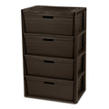 Brown 4 Drawer Plastic Storage Tower B2247