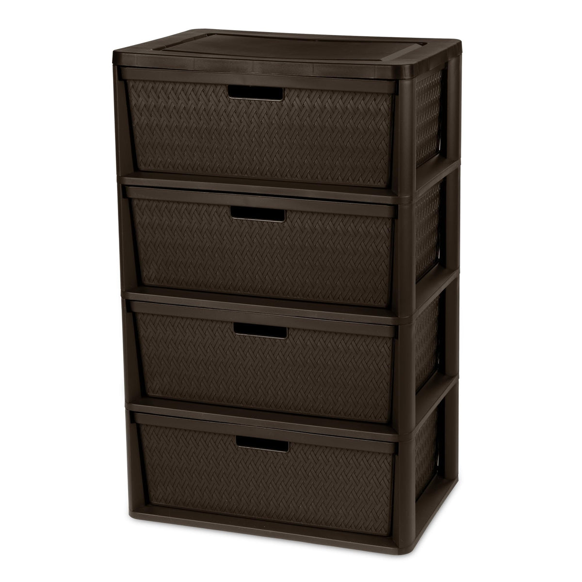 Brown 4 Drawer Plastic Storage Tower B2247