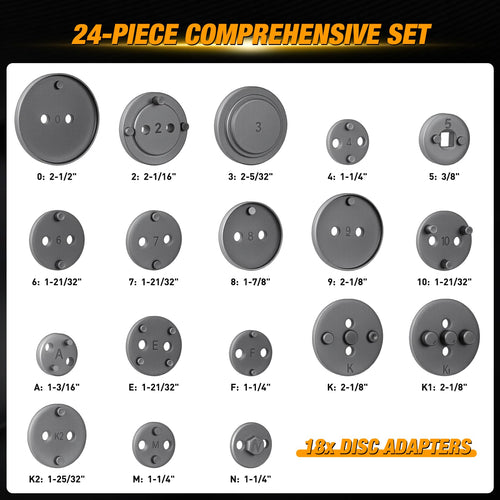 22pc Disc Brake Caliper Compression Tool Set B87033