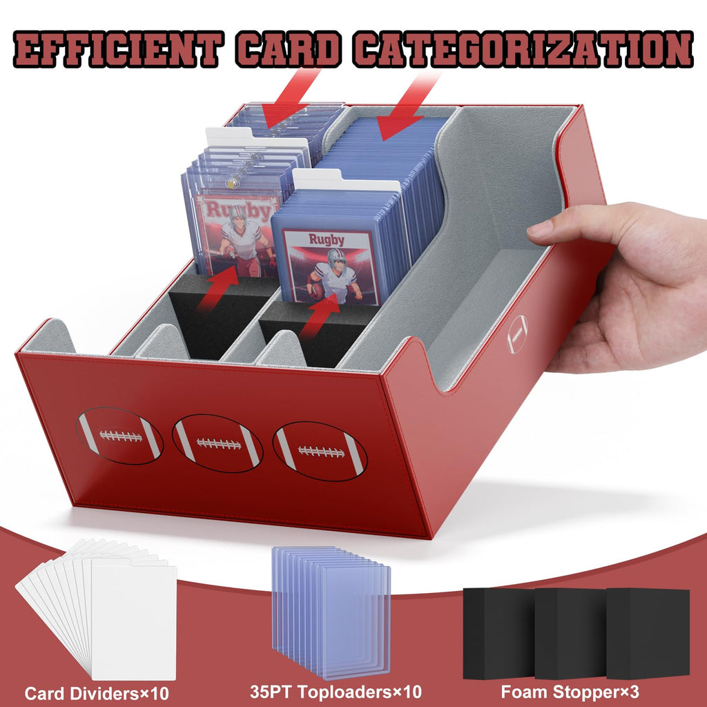 Football Card Storage Box with Magnetic Closure V332904