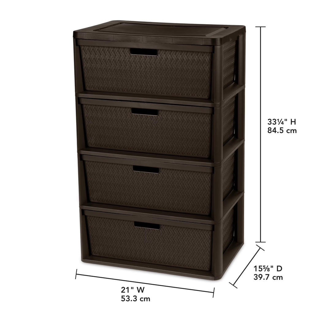 Brown 4 Drawer Plastic Storage Organizer J3785