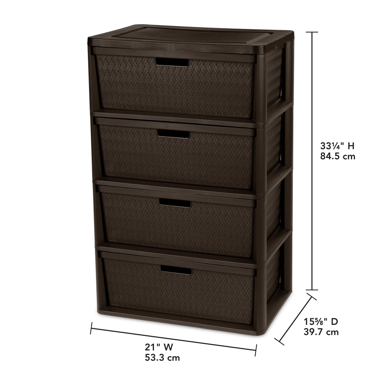 Brown 4 Drawer Plastic Storage Organizer J3785