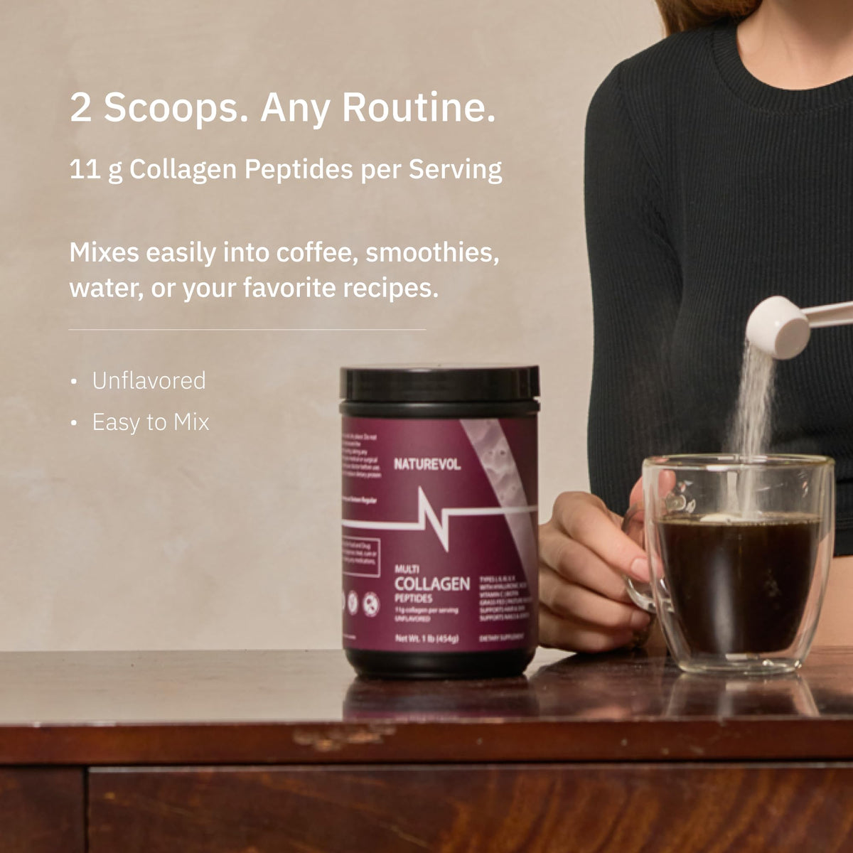 Multi Collagen Peptides Powder 1 lb Unflavored V96570