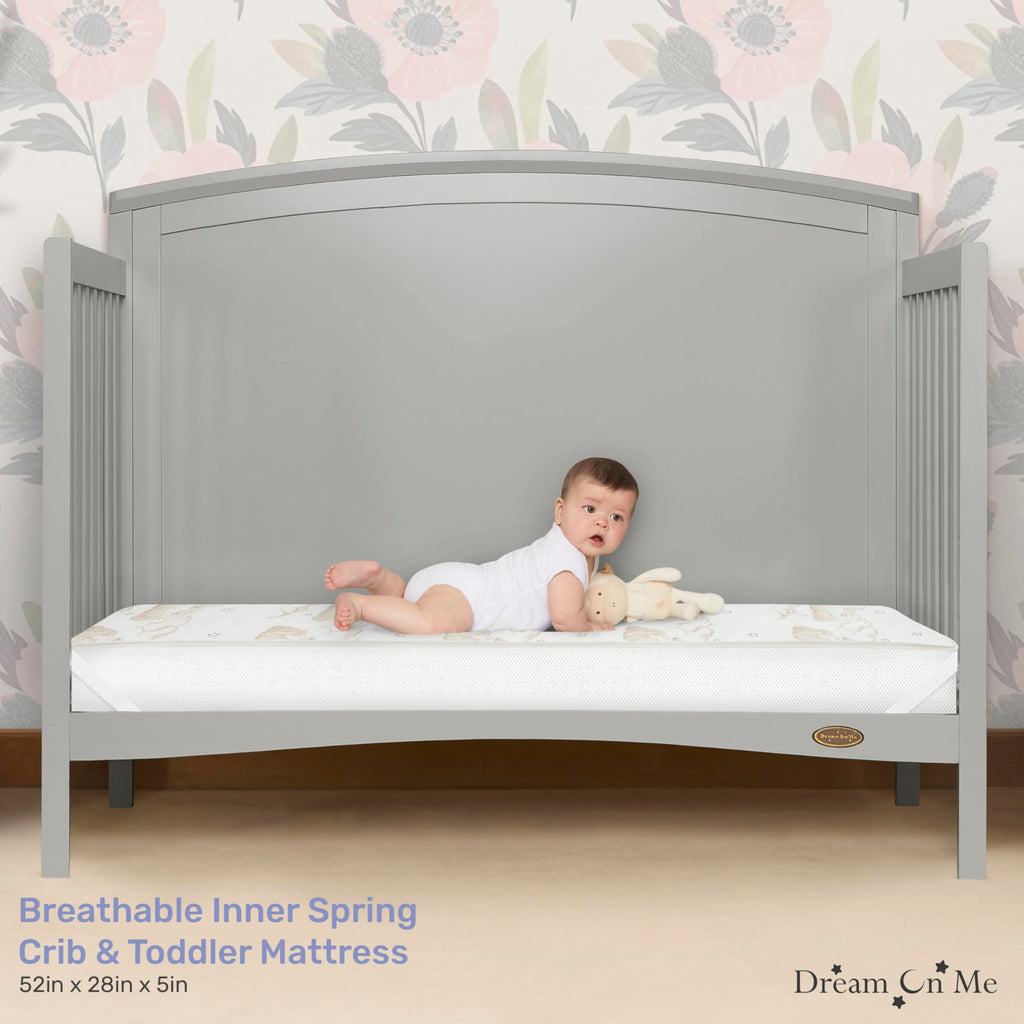 2-in-1 Breathable Spring Coil Crib & Toddler Mattress F74930