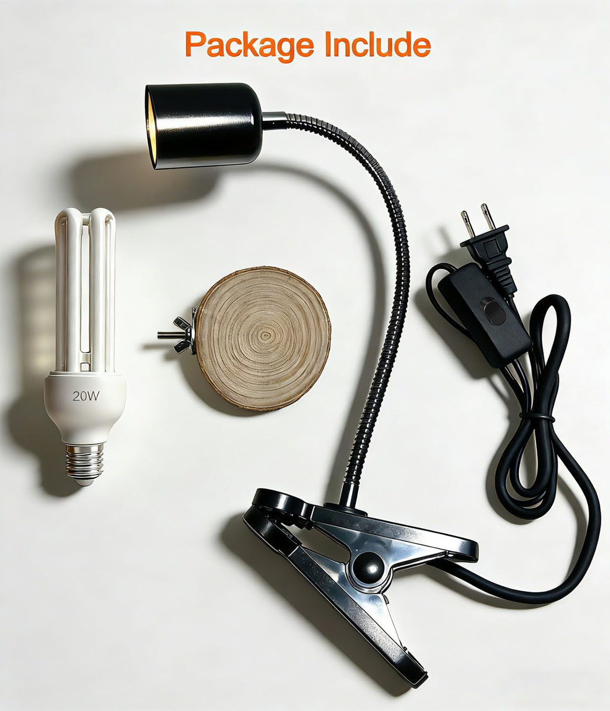 Bird Cage Light Fixture Combo Kit with 2.4 UVB UVA 20W Compact Fluorescent Bulb A4064