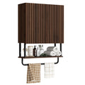 Fluted 2 Doors 3-Tier Bathroom Wall Cabinet U23607