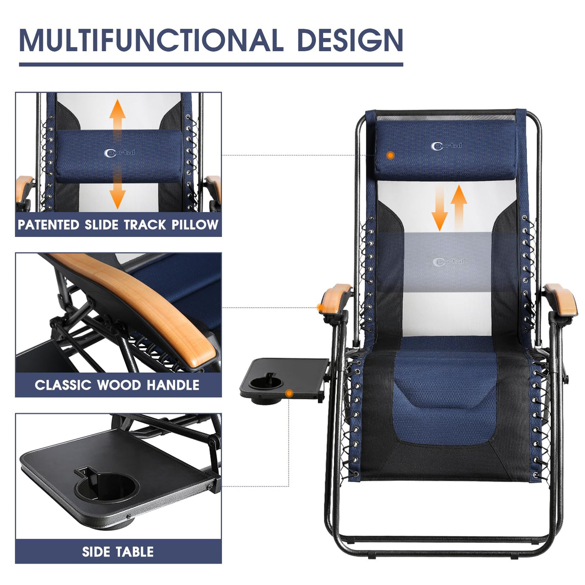 Oversized Mesh Zero Gravity Reclining Patio Chairs, 2 Pack M73893