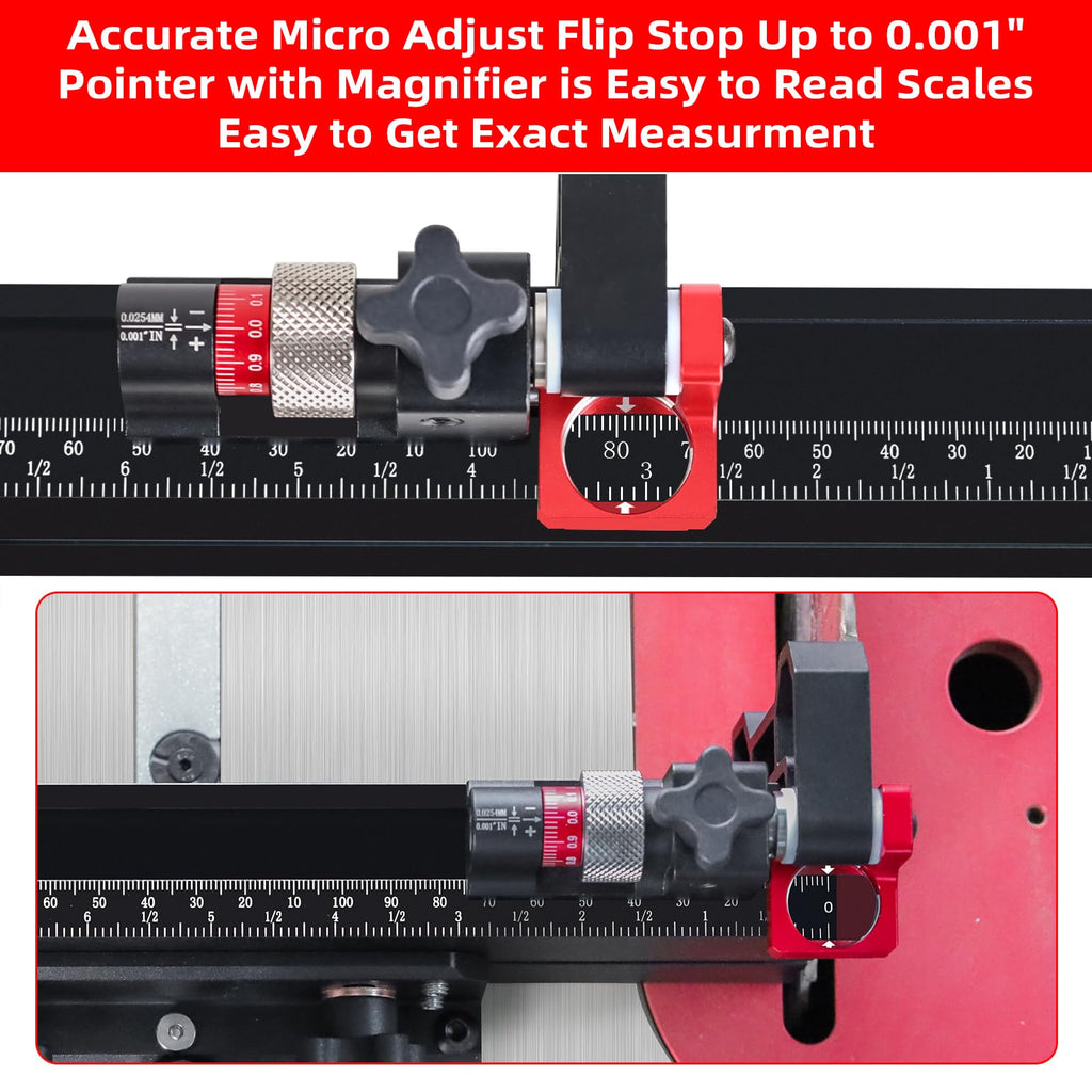 Table Saw Miter Gauge with Micro Adjust Flip Stop R1337