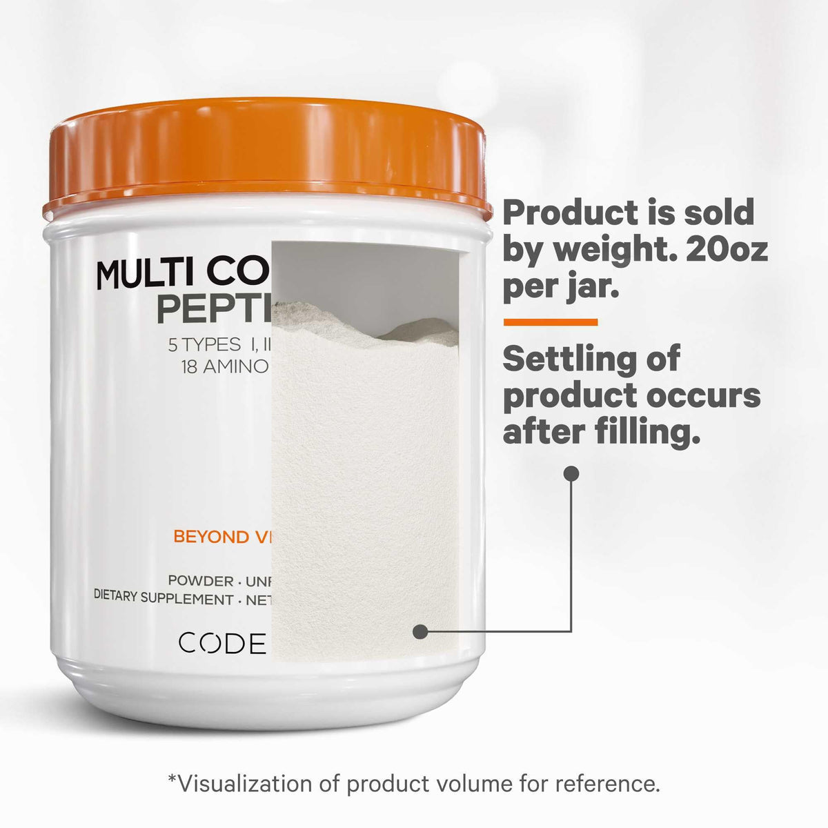 Unflavored Multi Collagen Protein Powder Peptides 20 Oz X61556