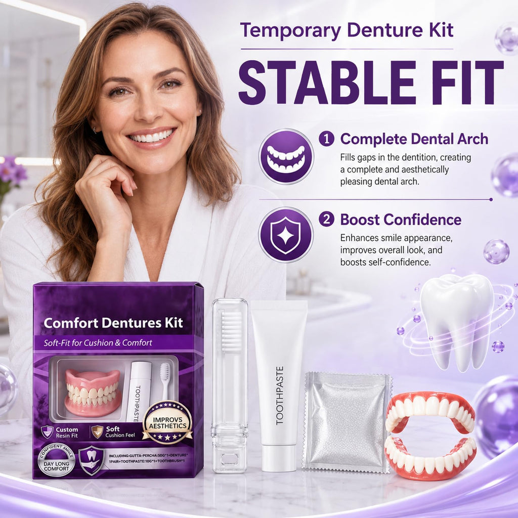 Heat Moldable Custom Fit Upper Lower False Teeth T3827