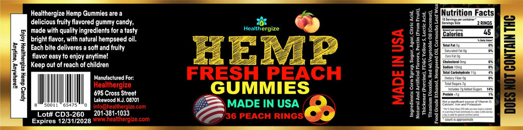 Hemp Gummies Peach Rings I612