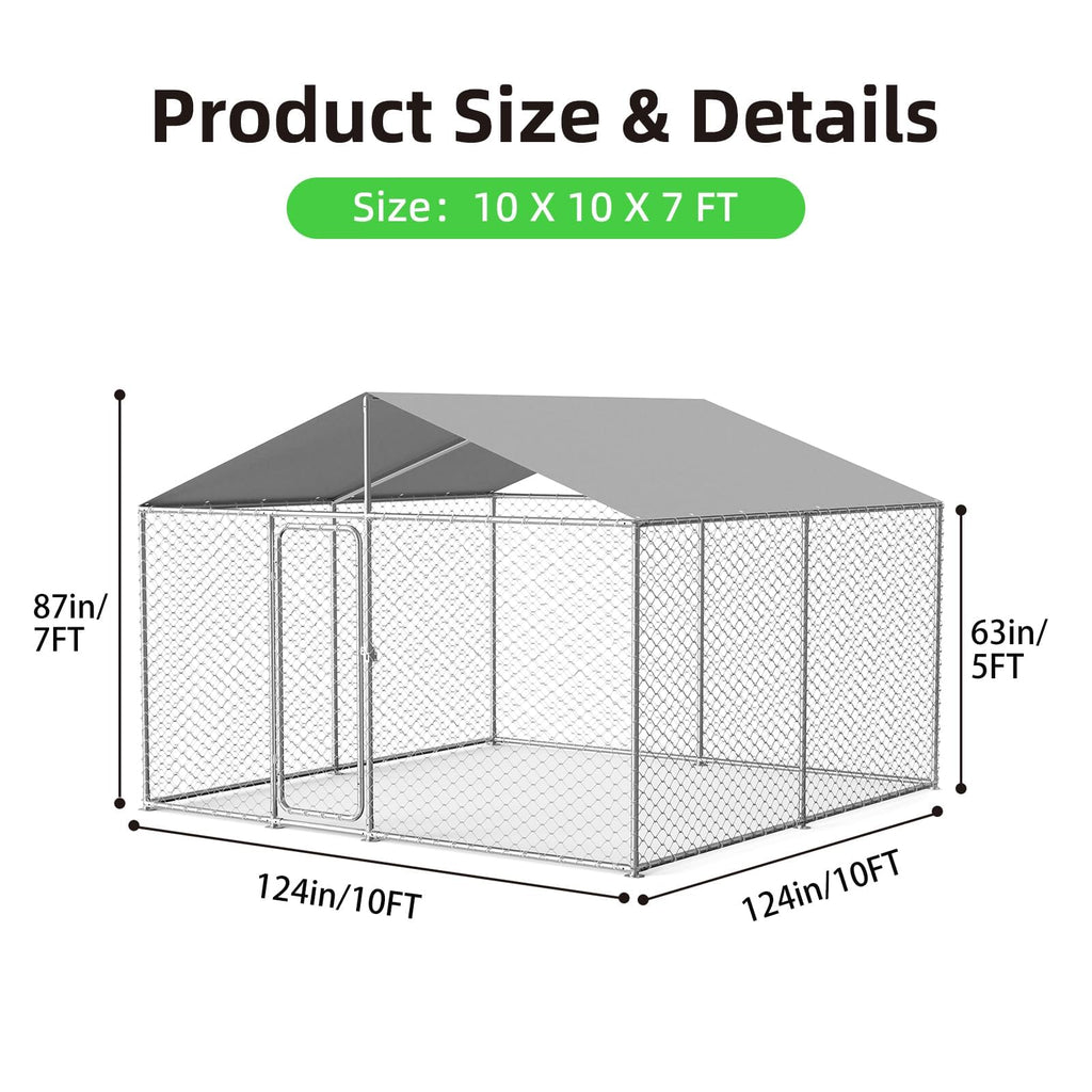 10x10 ft Heavy Duty Outdoor Dog Kennel F571