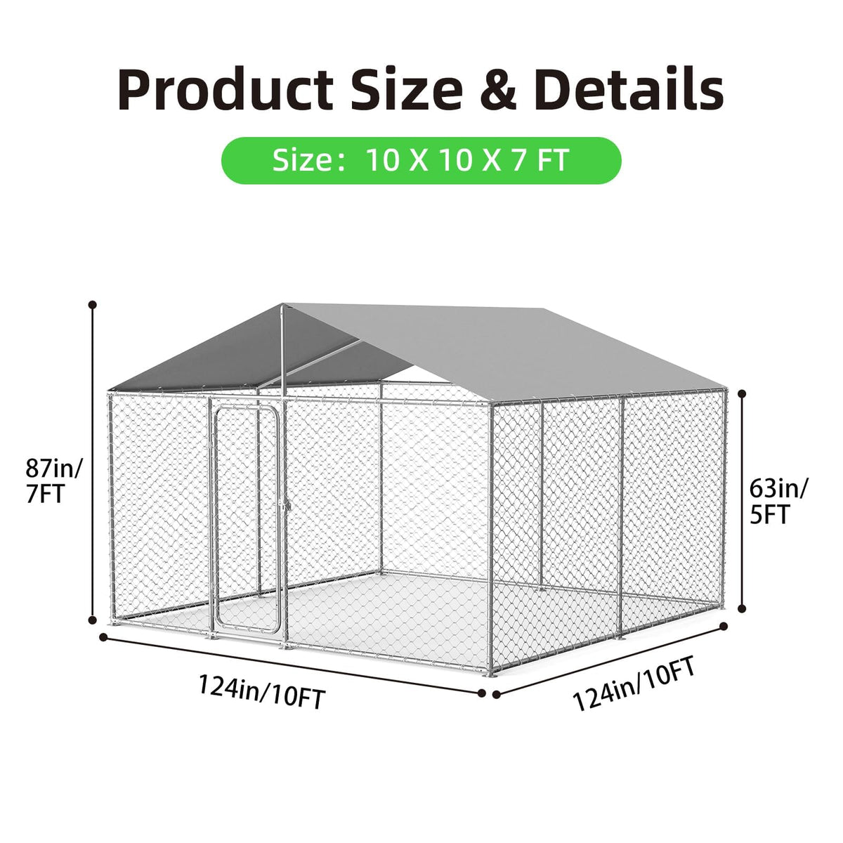 10x10 ft Heavy Duty Outdoor Dog Kennel F571