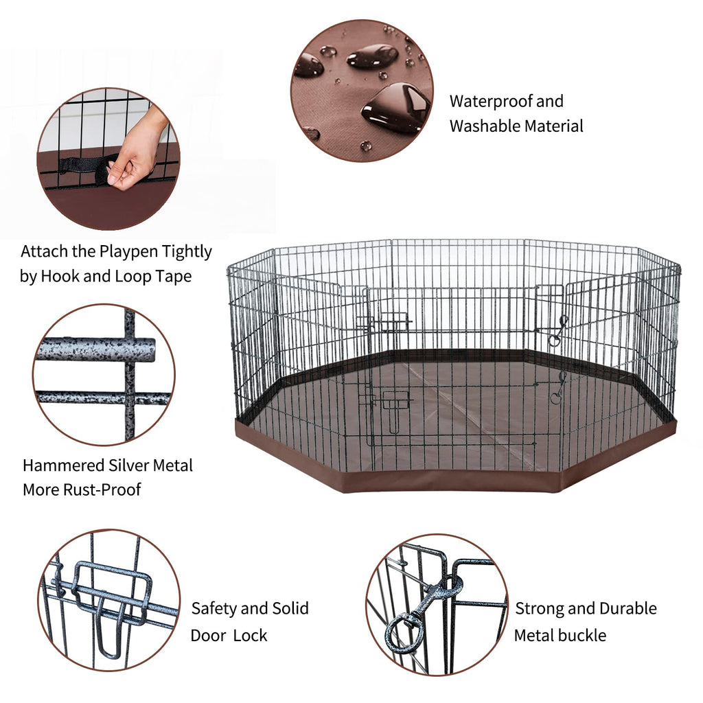 Foldable Metal Dog Playpen 8 Panels 36 Inch T7349