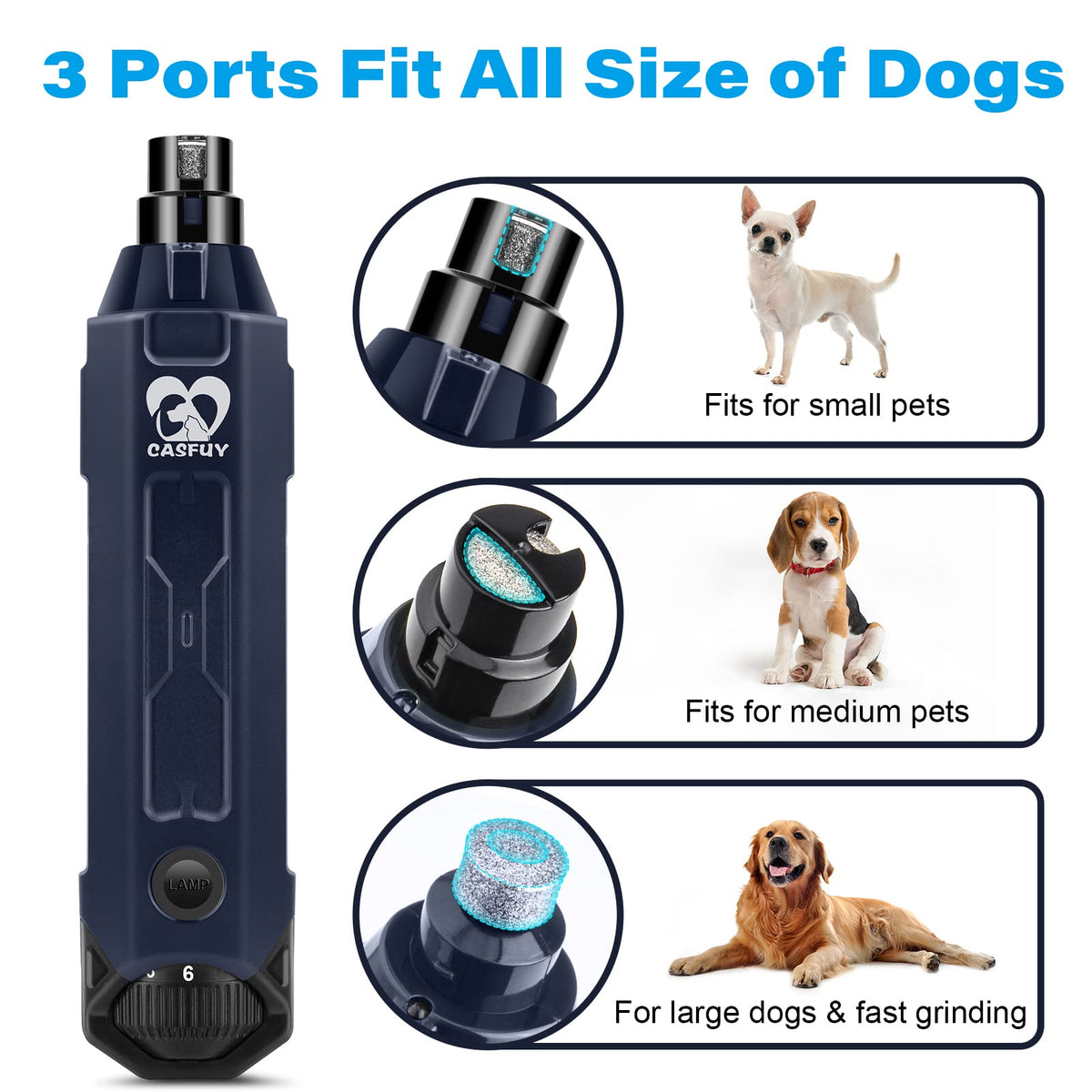 6-Speed Rechargeable Electric Dog Nail Grinder N54823