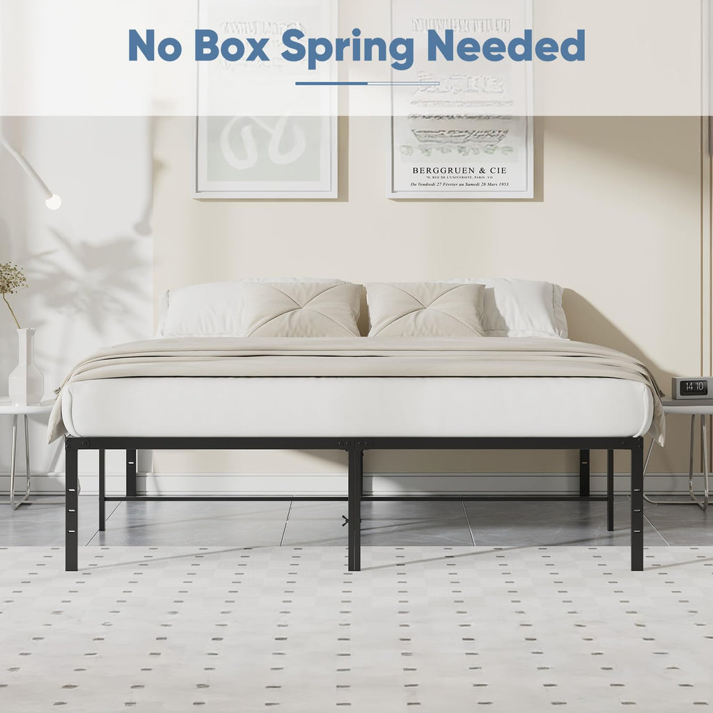 Queen 18 Inch Metal Platform Bed Frame O954162