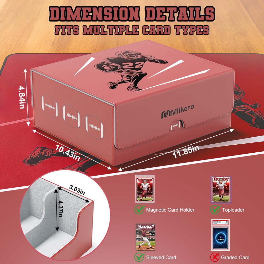 Football Card Storage Box with Magnetic Closure V332904