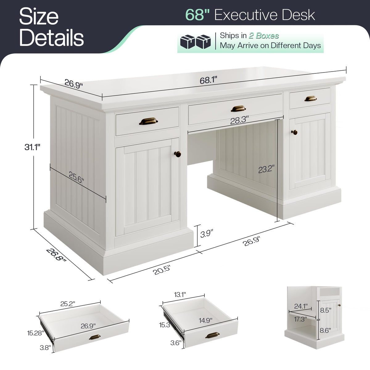 68" Executive Desk Y9867