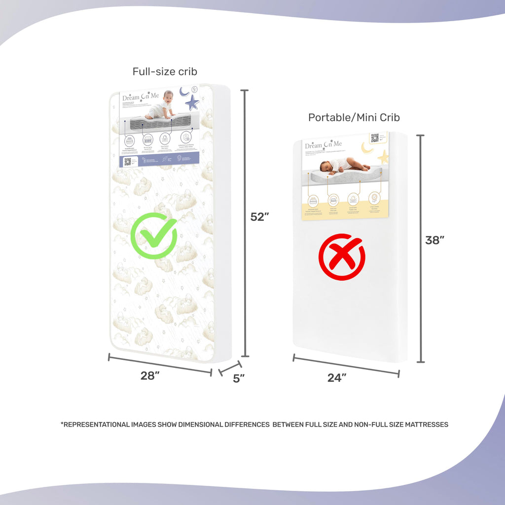 2-in-1 Breathable Spring Coil Crib & Toddler Mattress F74930