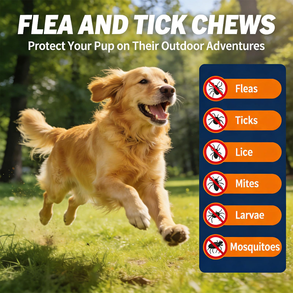 Natural Flea and Tick Prevention for Dogs Chewables R377