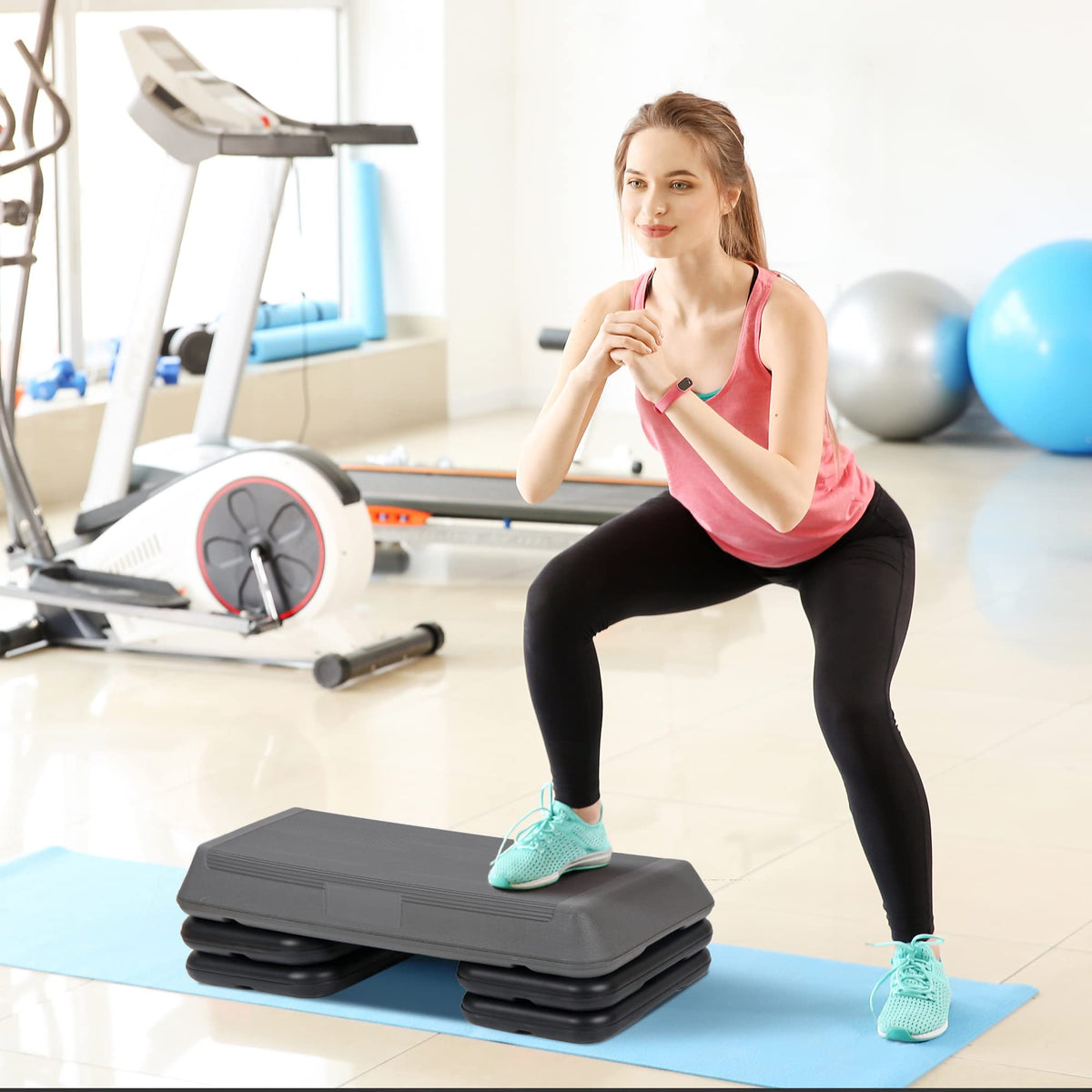 28.5'' Exercise Aerobic Step Platform with 4 Risers U790