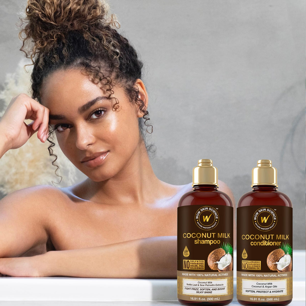 Coconut Milk Shampoo and Conditioner Set Paraben Sulfate Free E354
