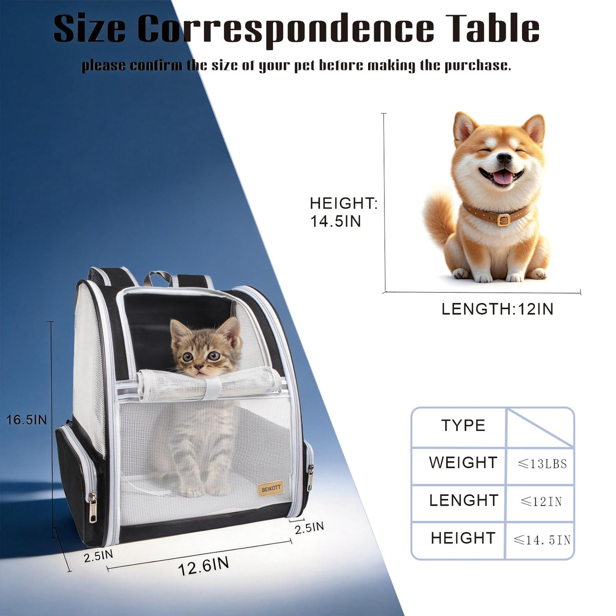 Large Breathable Pet Backpack Z531908