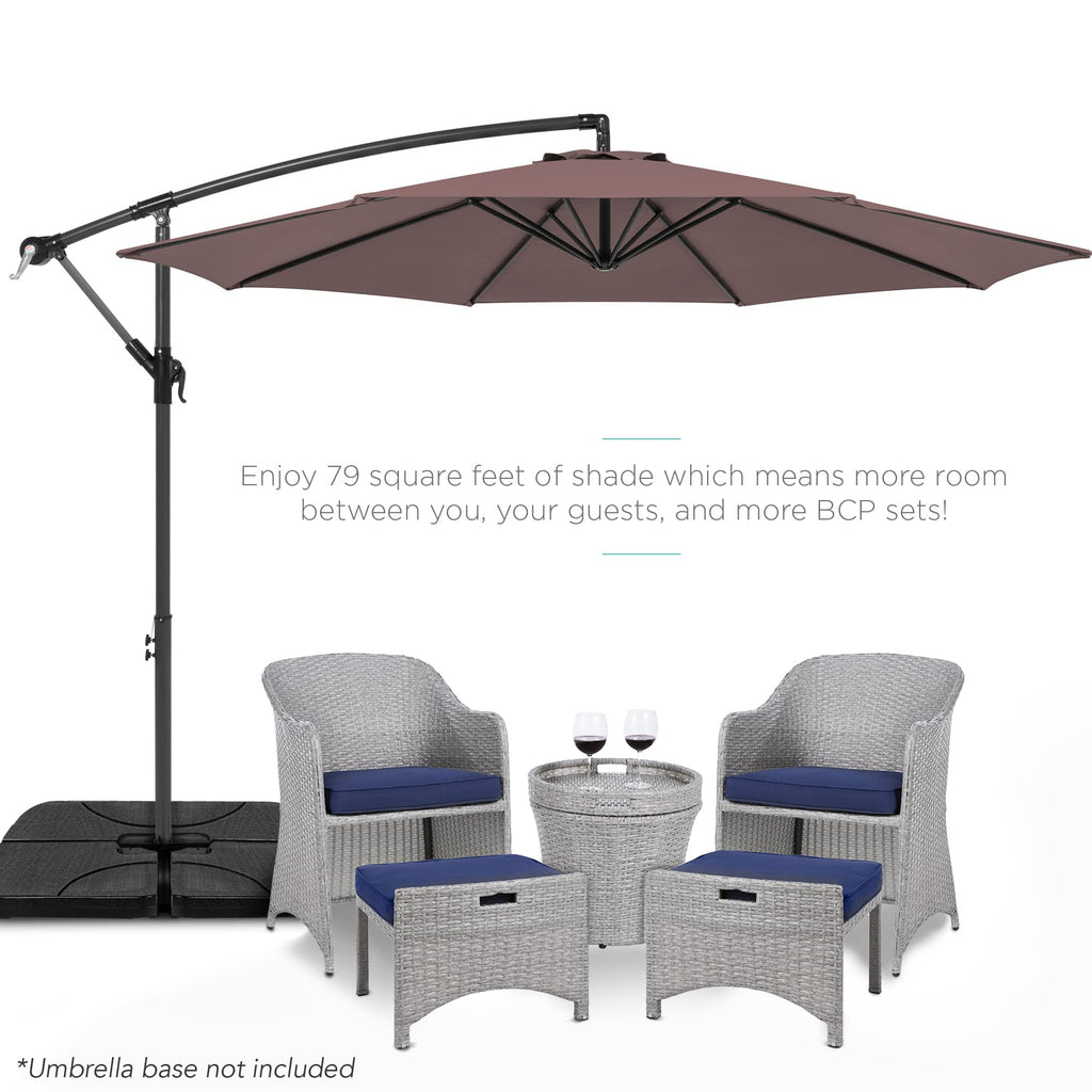 10ft Offset Hanging Patio Umbrella with Easy Tilt Adjustment A885183