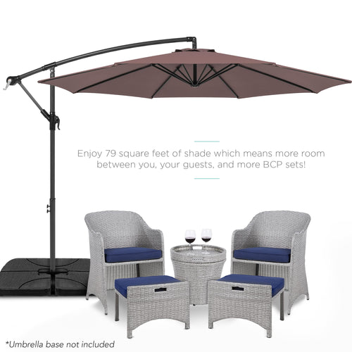 10ft Offset Hanging Patio Umbrella with Easy Tilt Adjustment A885183