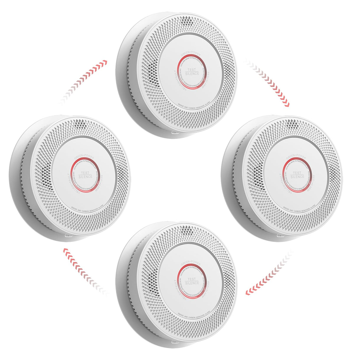 Smoke and Carbon Monoxide Detector 10-Year Battery 4 Pack H590