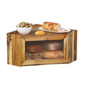 Acacia Wood Corner Bread Box H3965