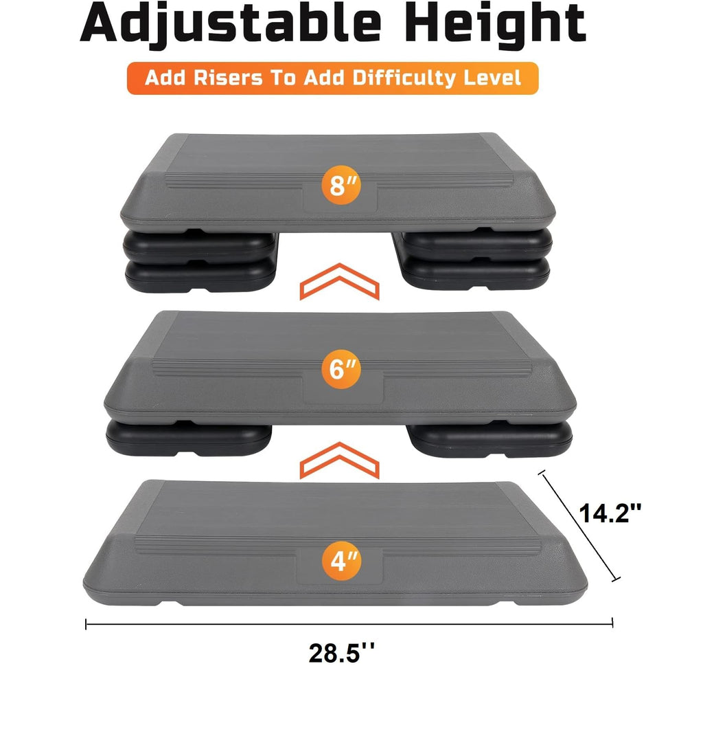 28.5'' Exercise Aerobic Step Platform with 4 Risers U790
