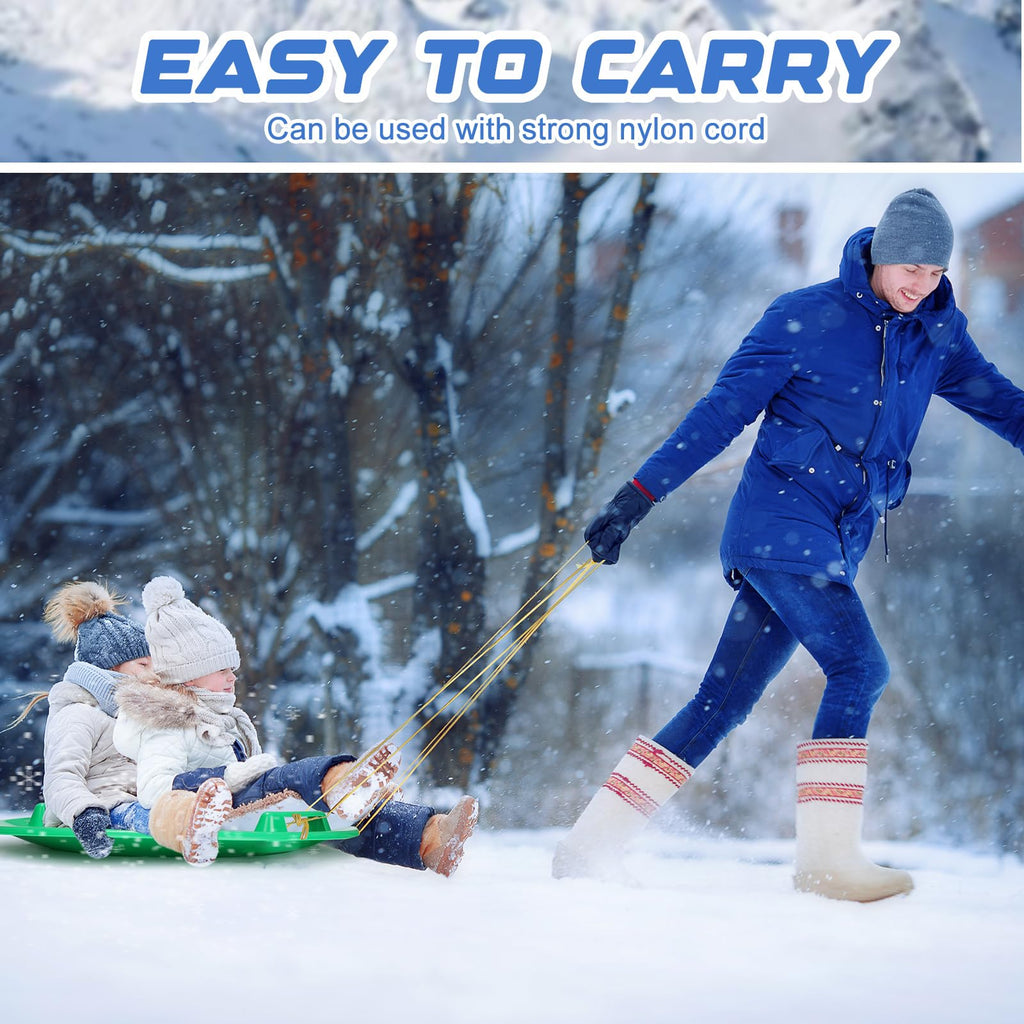 23.6 Inch Round Plastic Snow Saucer Sled with Handles N907