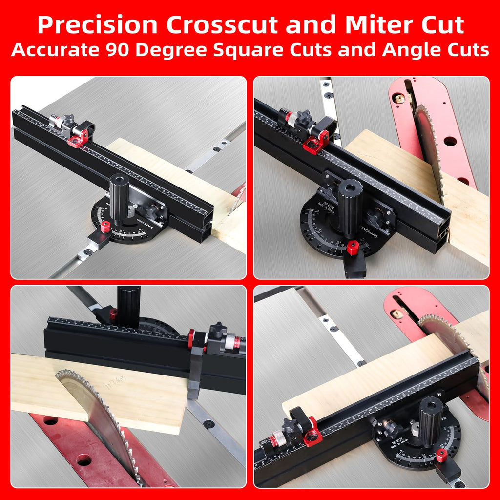 Table Saw Miter Gauge with Micro Adjust Flip Stop R1337