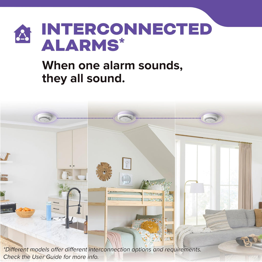 Smoke & CO Detector, Hardwired & 10-Year Battery, 3 Pack M6997