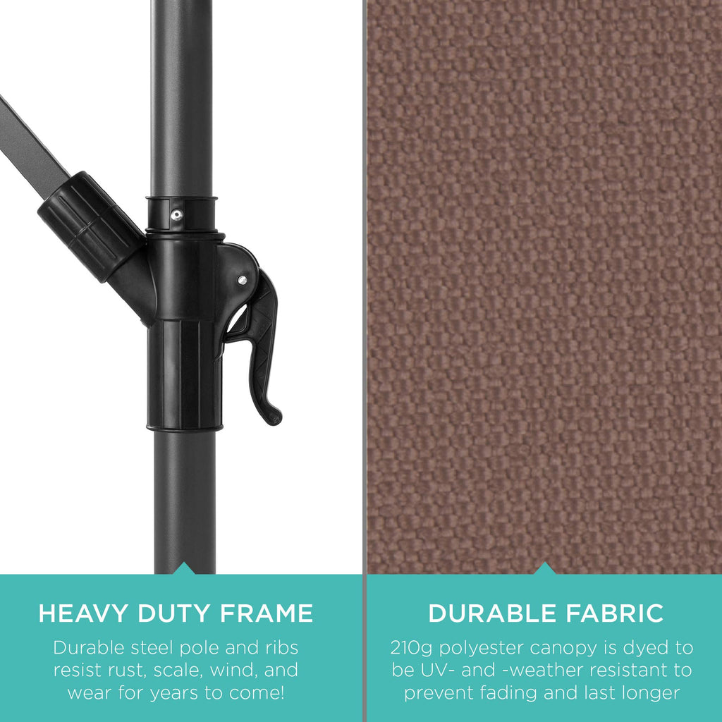 10ft Offset Hanging Patio Umbrella with Easy Tilt Adjustment A885183