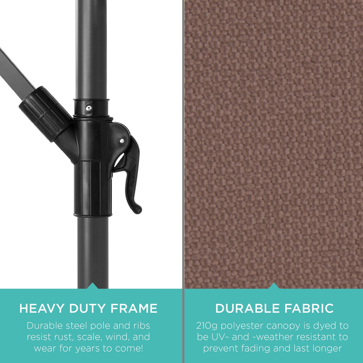 10ft Offset Hanging Patio Umbrella with Easy Tilt Adjustment A885183
