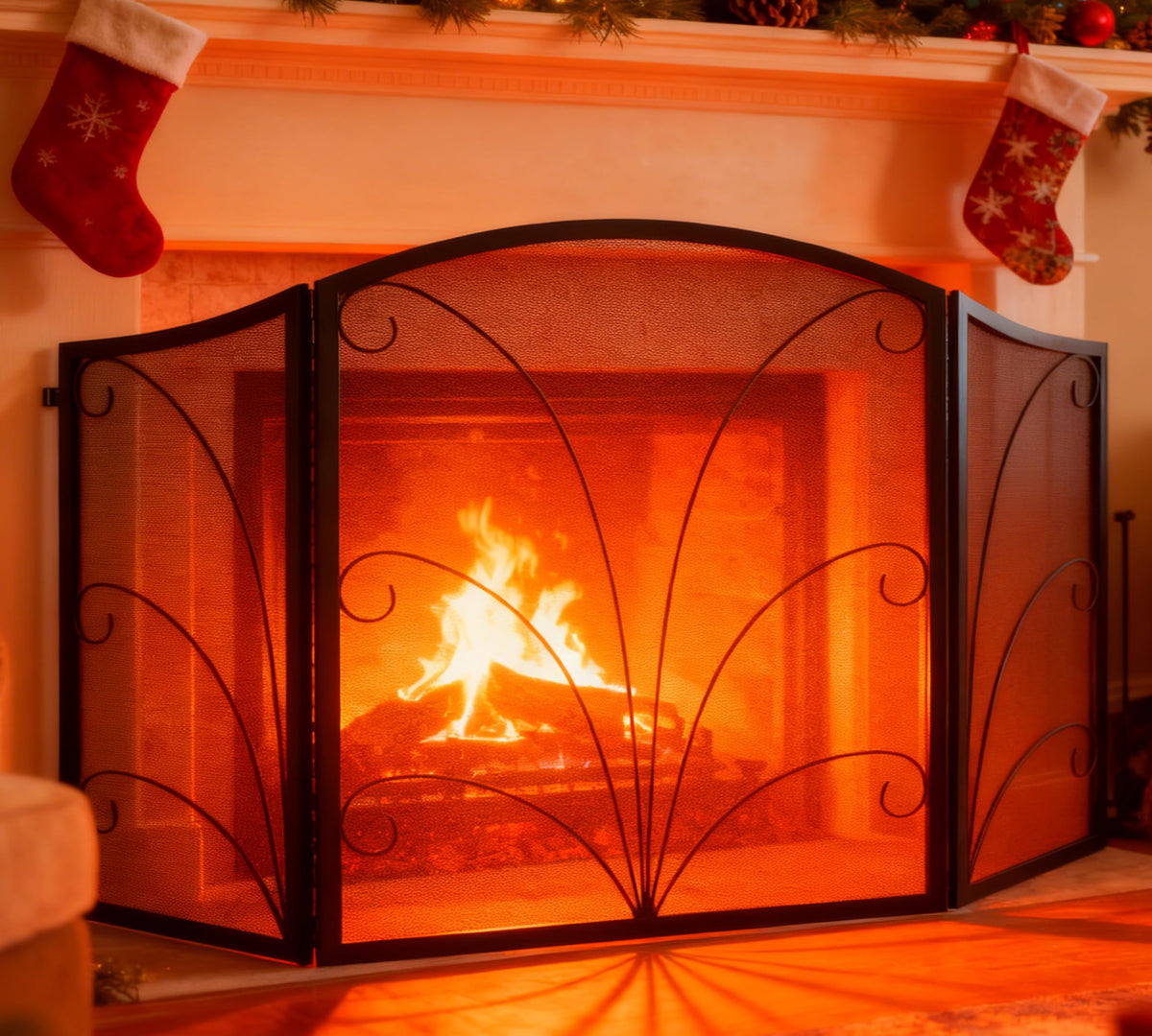 Arched Wrought Iron Fireplace Screen Z609