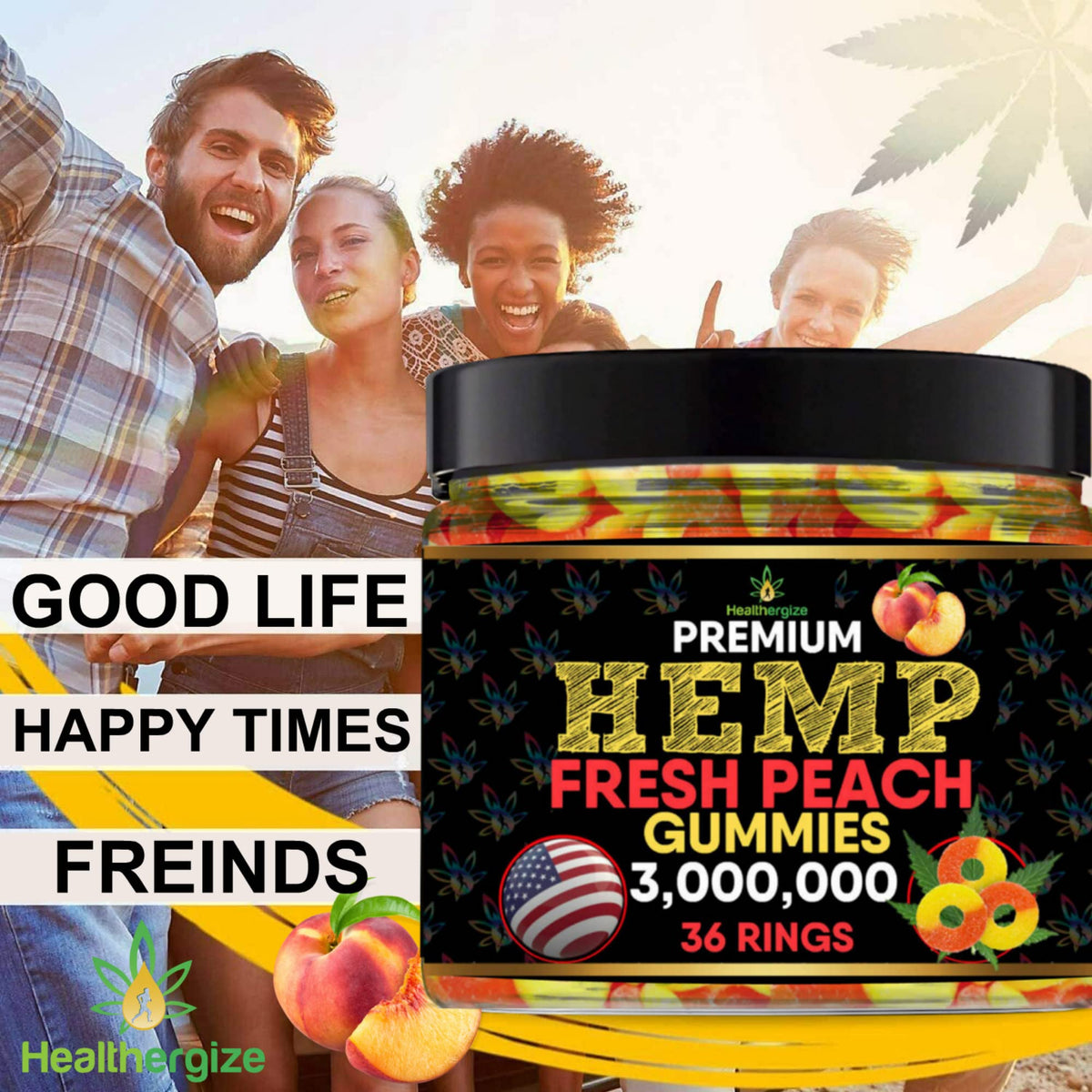 Hemp Gummies Peach Rings I612