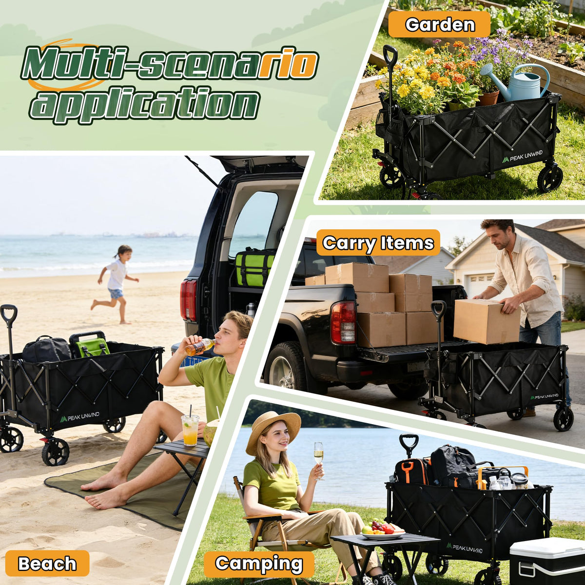 Collapsible Wagon Cart with Wheels F171