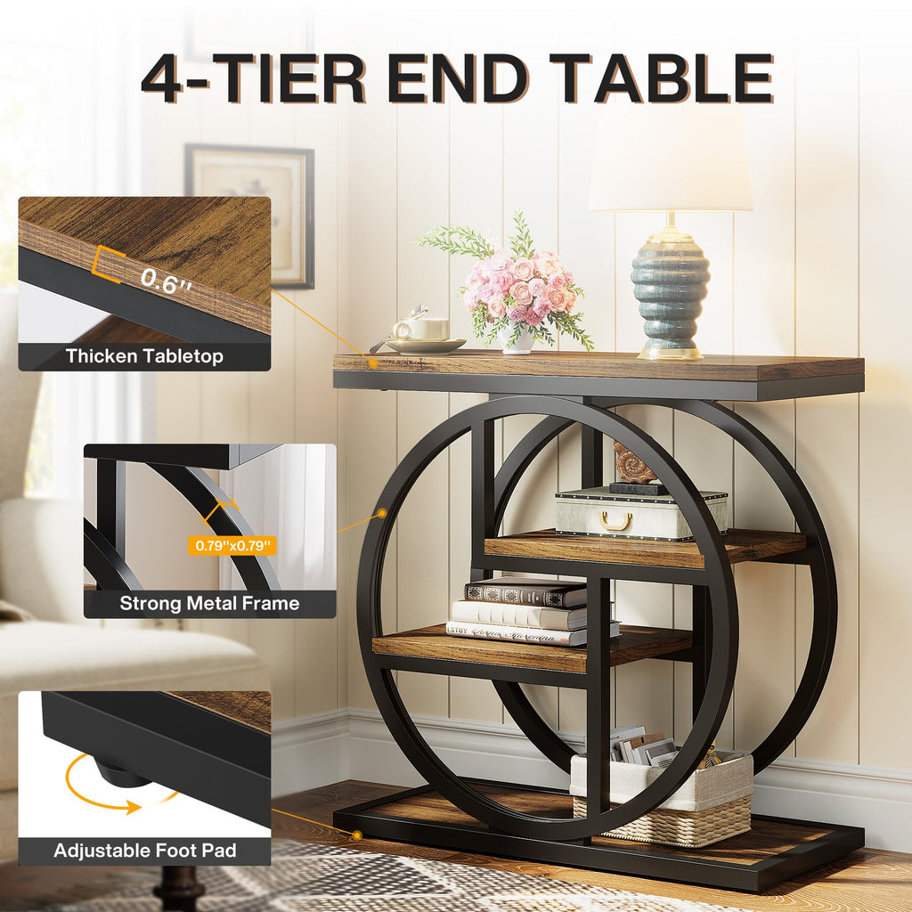 4-Tier Narrow Side Table with Storage Shelves V871963