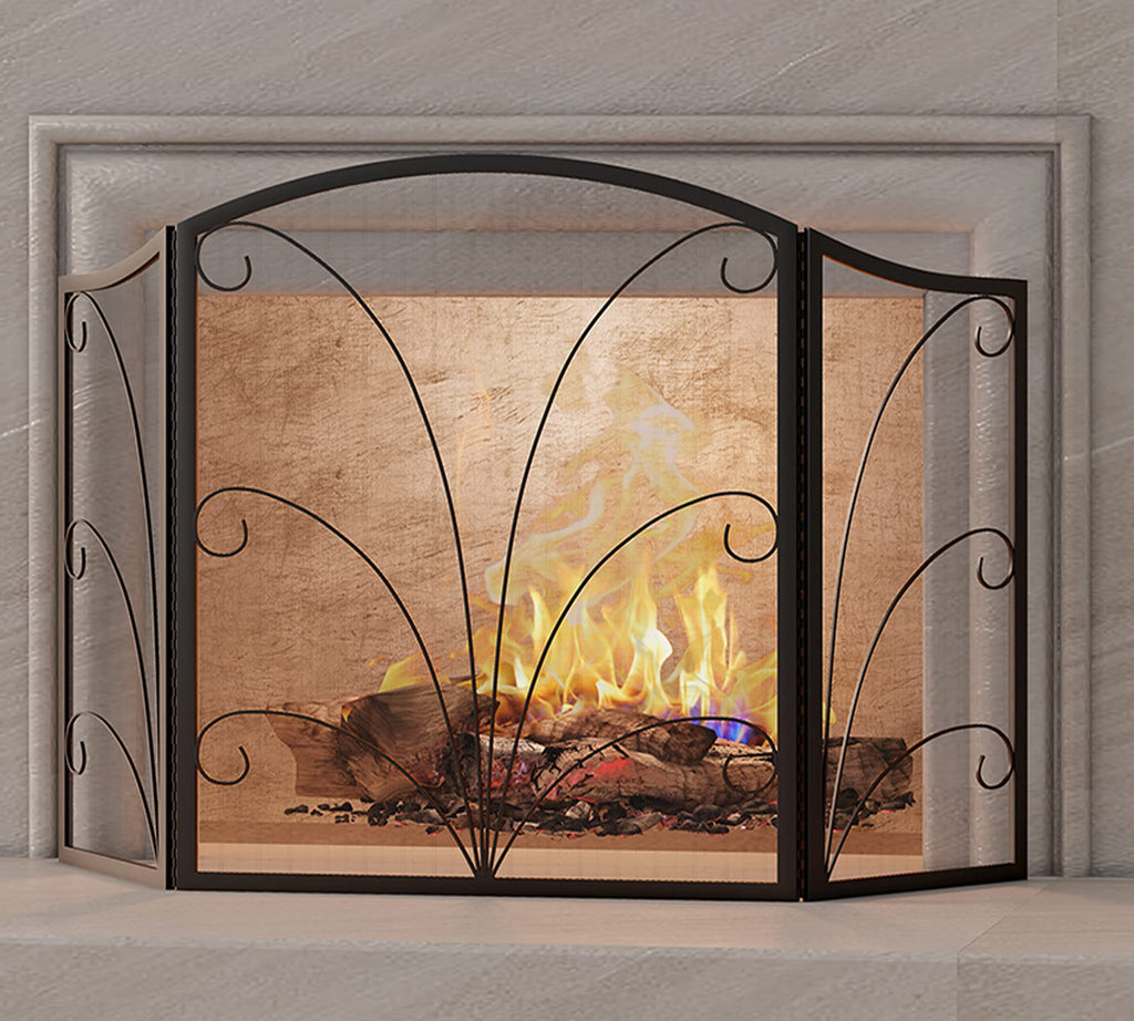 Arched Wrought Iron Fireplace Screen Z609