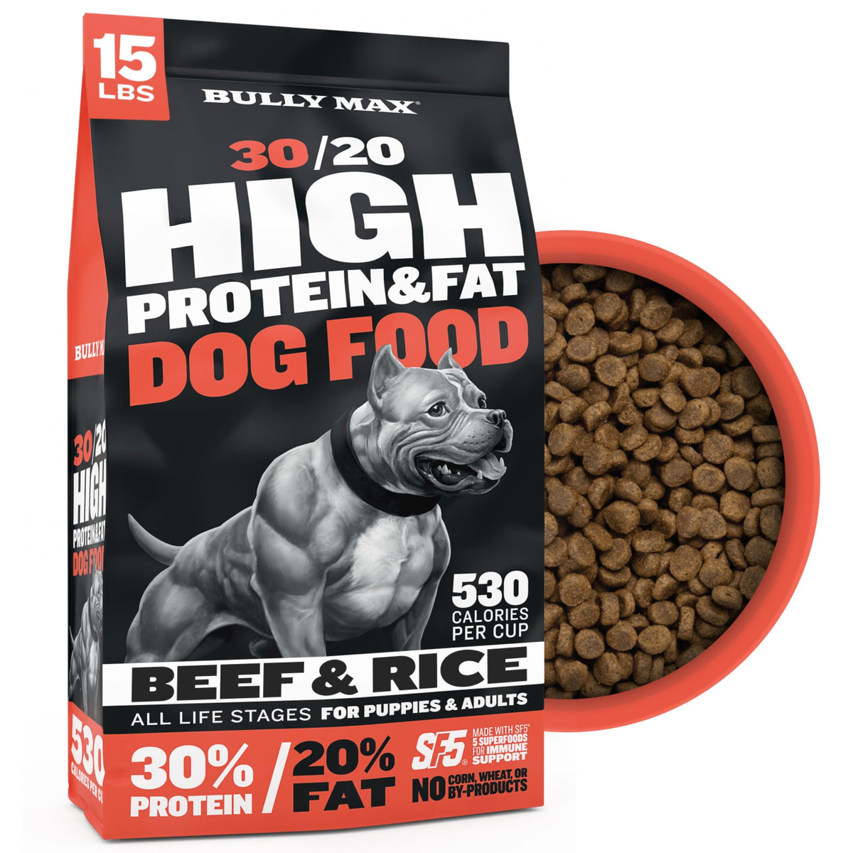 High Protein Beef Dog Food 15 lbs. Weight Gainer Supplement Bundle X835142