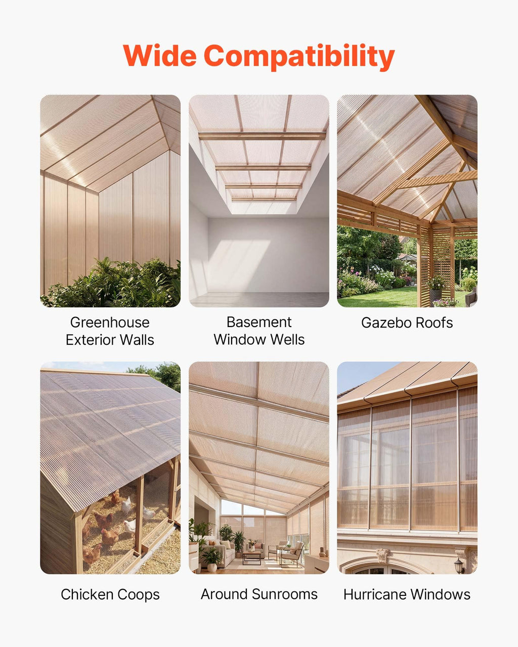 12Pcs Polycarbonate Roofing Panels Double Layer Z327