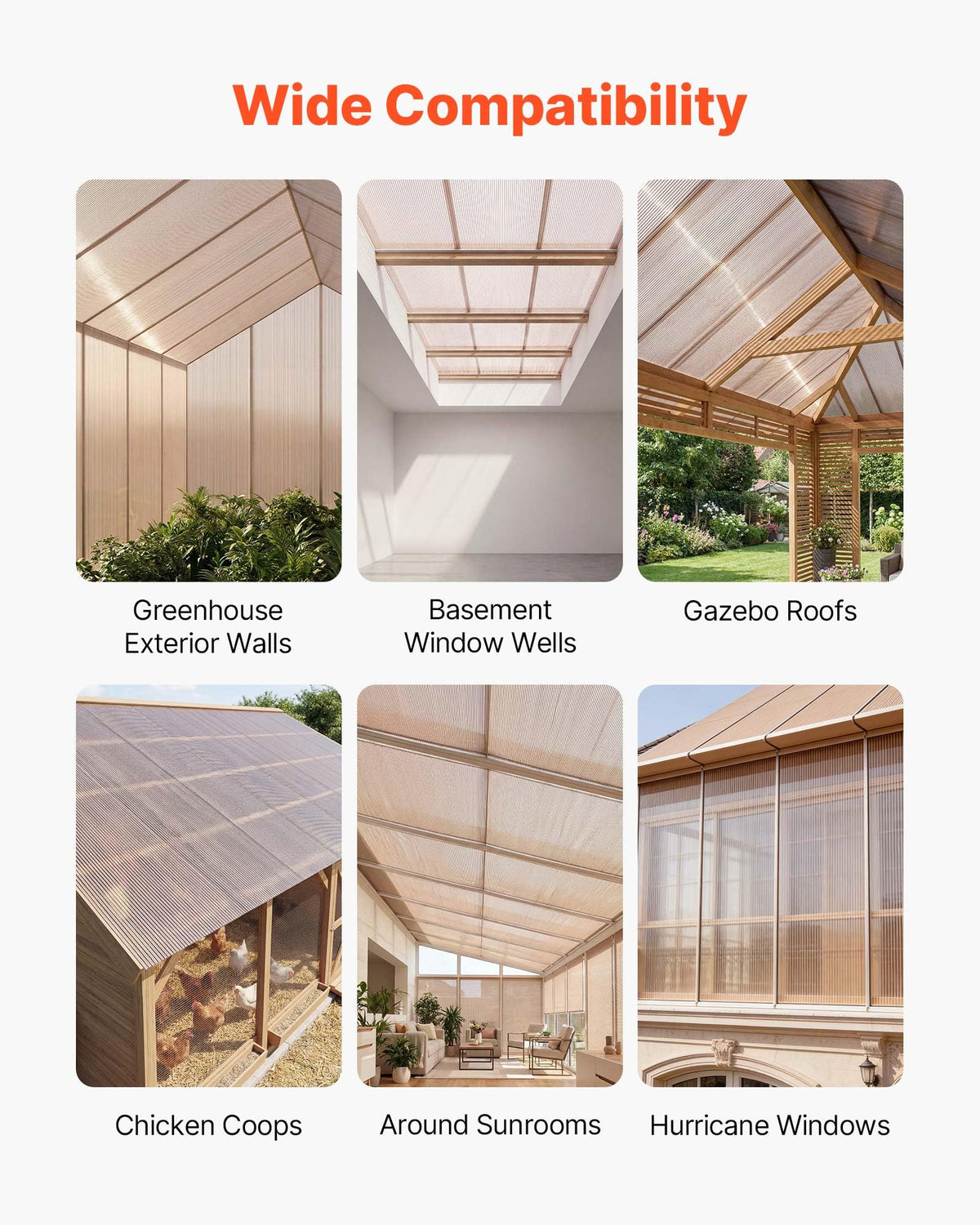 12Pcs Polycarbonate Roofing Panels Double Layer Z327