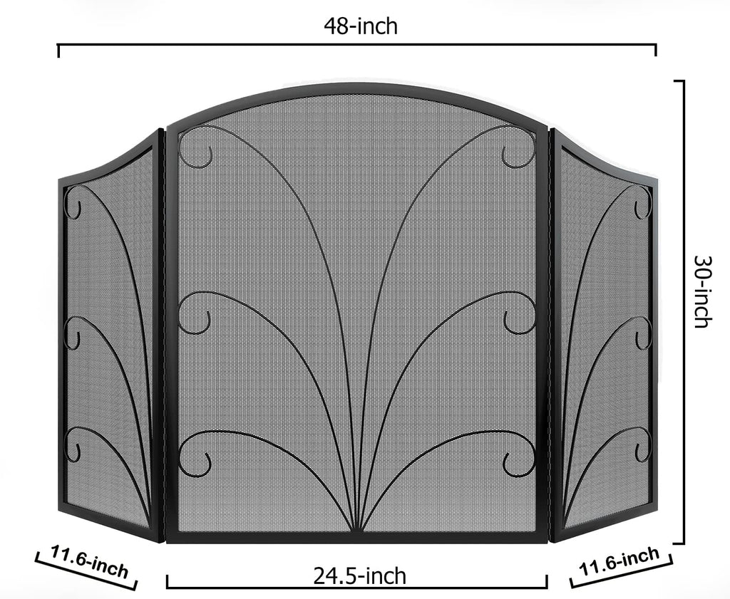 Arched Wrought Iron Fireplace Screen Z609