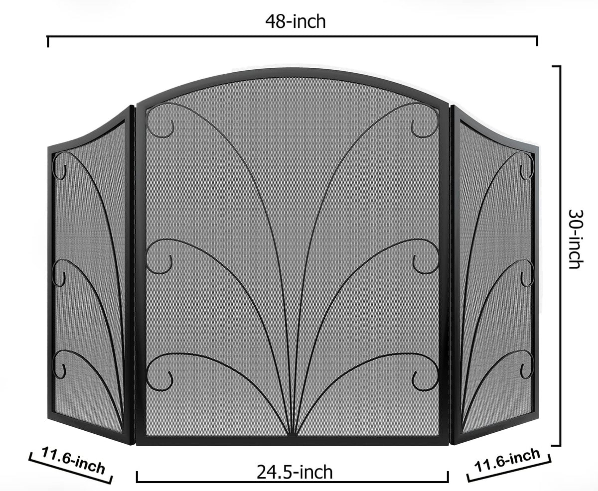Arched Wrought Iron Fireplace Screen Z609