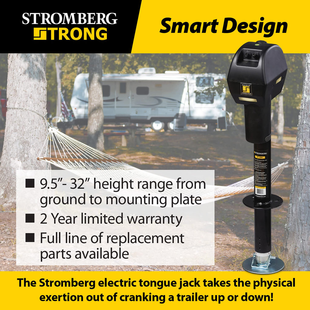 Electric Tongue Jack with Ball Screw Mechanism, 18" Travel & 4.5" Drop Down Leg, 4500 lb S6244