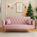 71" Velvet Futon Sofa Bed with 2 Pillows H191