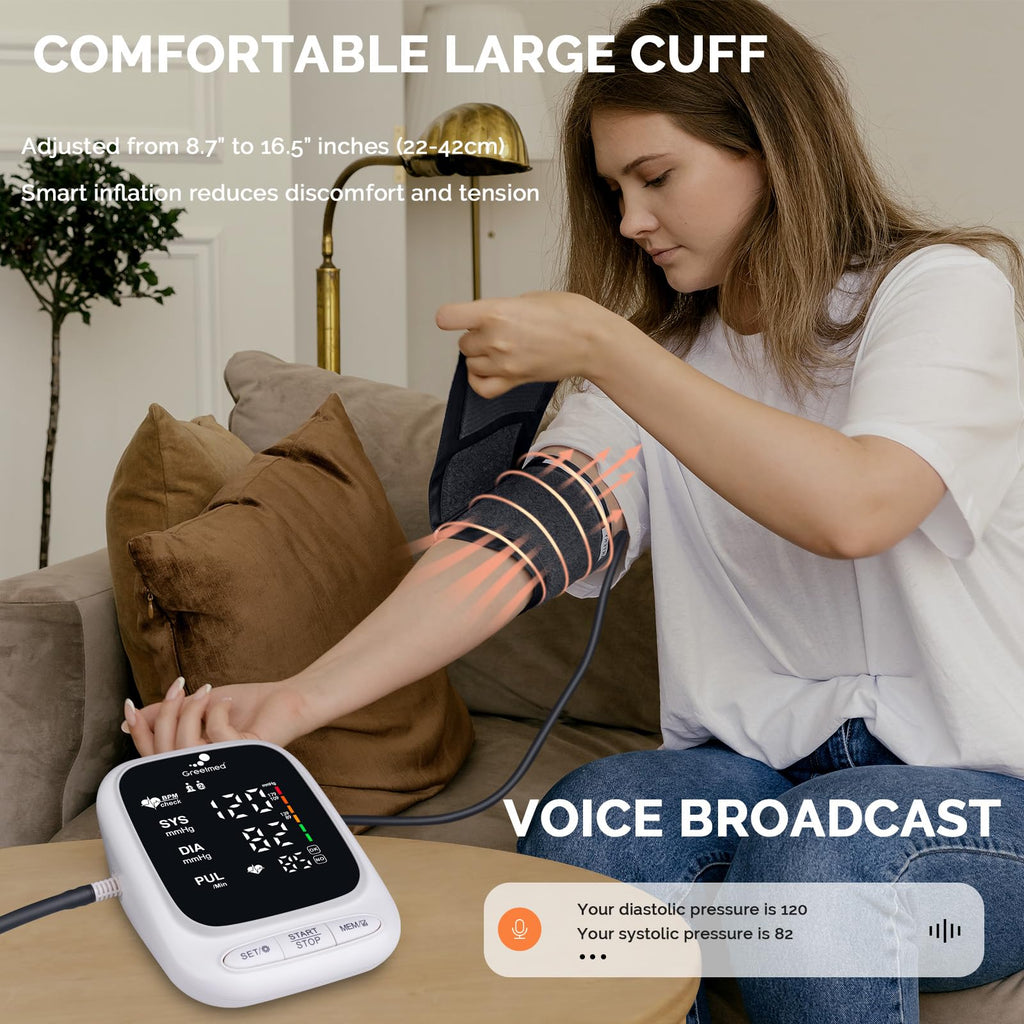 Automatic Upper Arm Blood Pressure Monitor with Adjustable 8.7"-16.5" Cuff W49311